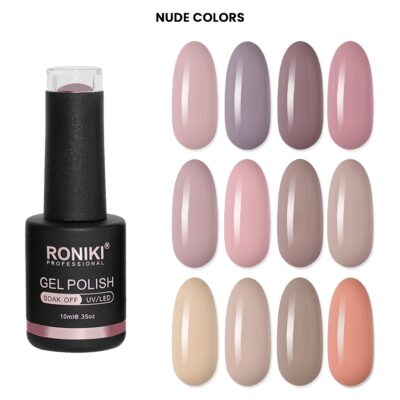 Set 12 Oje Semipermanente Roniki 10ml - NUDE COLORS