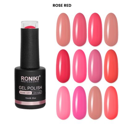 Set 12 Oje Semipermanente Roniki 10ml - ROSE RED