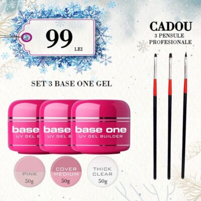 SET 3 BASE ONE GEL & CADOU 3 PENSULE PROFESIONALE