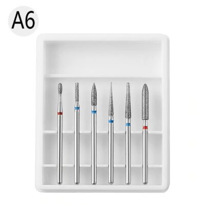 SET 6 CAPETE PENTRU FREZA UNGHII ALB - A6