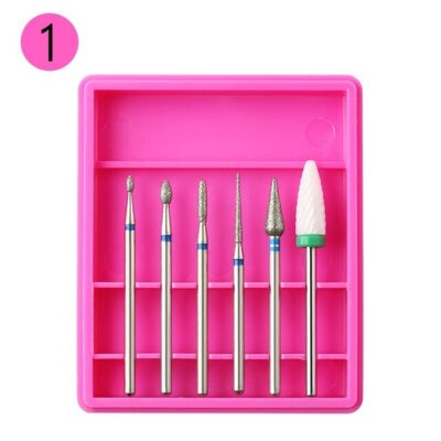 SET 6 CAPETE PENTRU FREZA UNGHII ROZ - R1