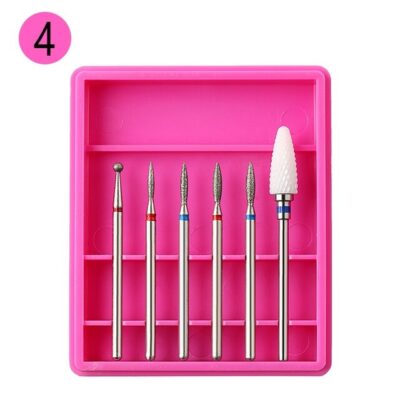 SET 6 CAPETE PENTRU FREZA UNGHII ROZ - R4