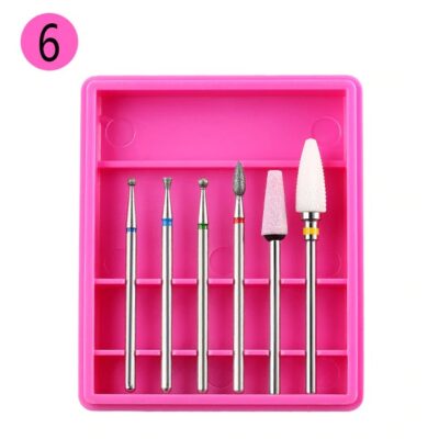 SET 6 CAPETE PENTRU FREZA UNGHII ROZ - R6