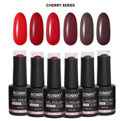 Set 6 Oje Semipermanente Roniki 10ml - CHERRY SERIES
