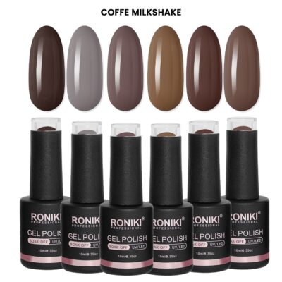 Set 6 Oje Semipermanente Roniki 10ml - COFFE MILKSHAKE