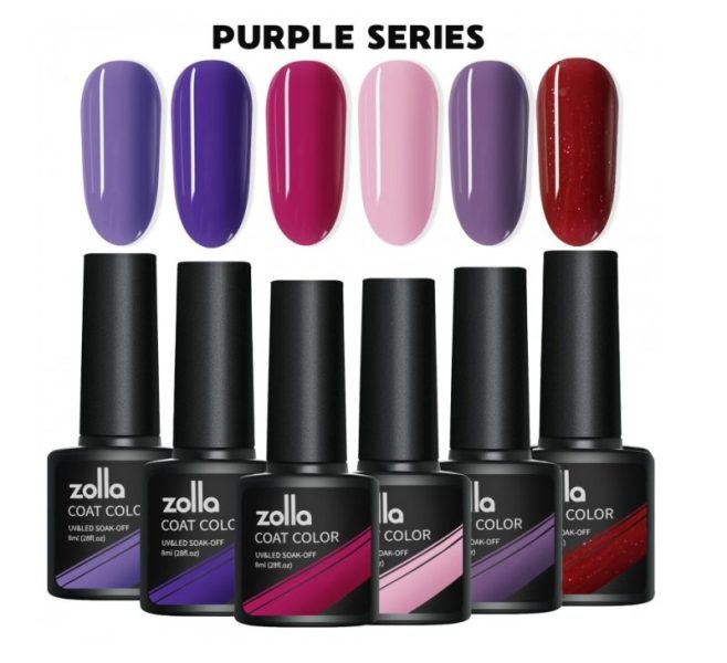 Set 6 Oje Semipermanente Zolla 8ml - Purple Series
